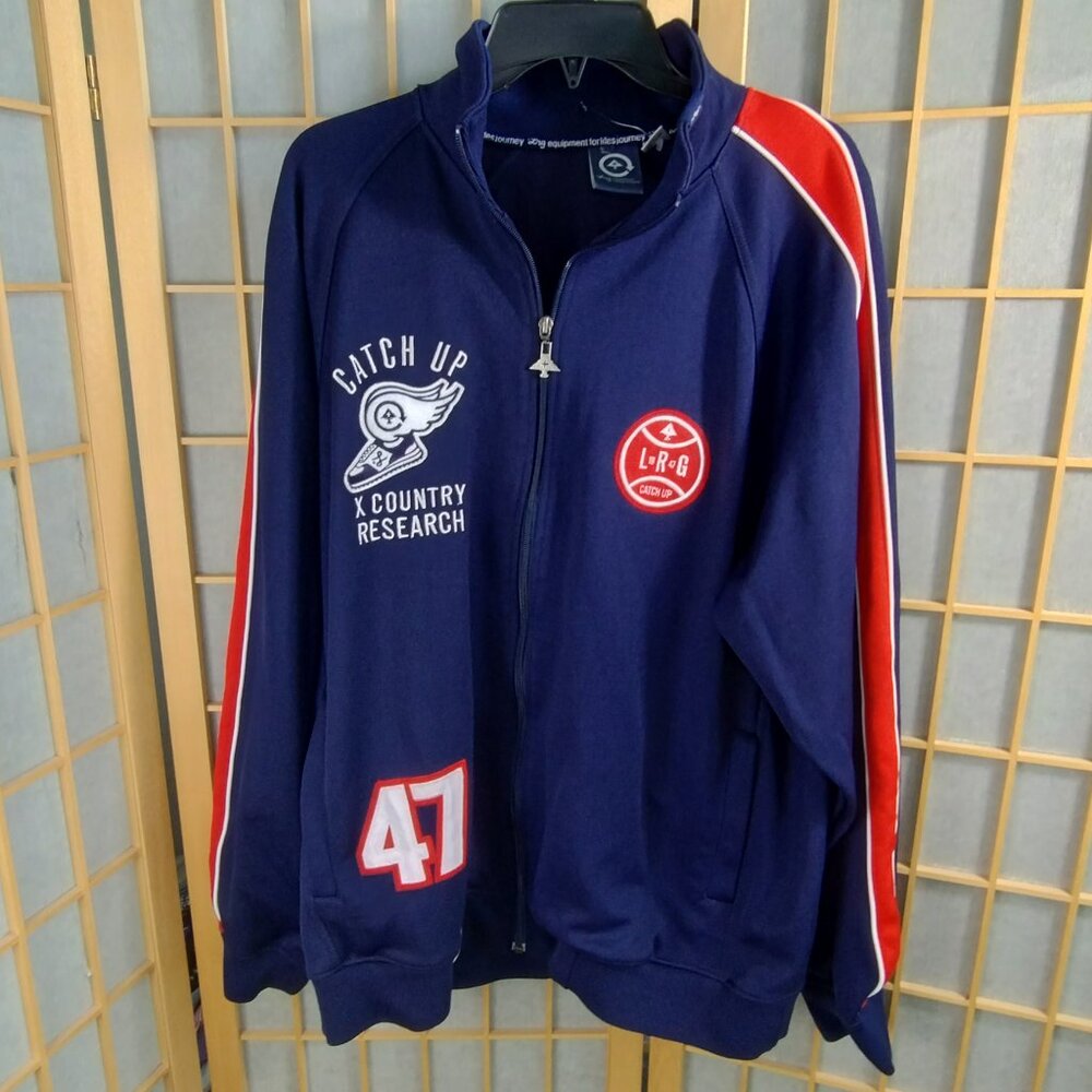 LRG Lifted Research Group Track Jacket Navy Size 2XL